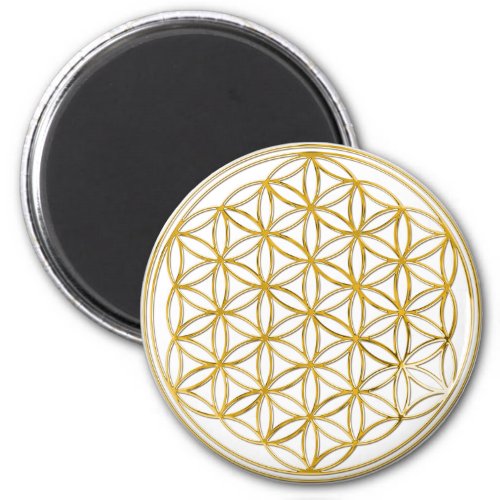Flower Of Life  gold small Magnet