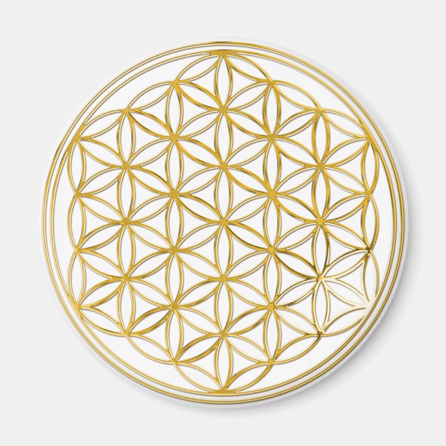 Flower Of Life | gold, small Magnet (Front)