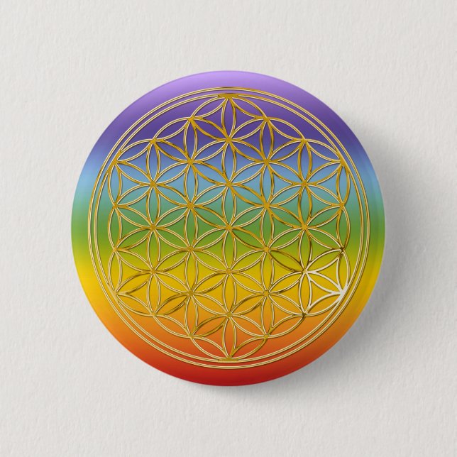 Flower Of Life | gold, small Pinback Button (Front)