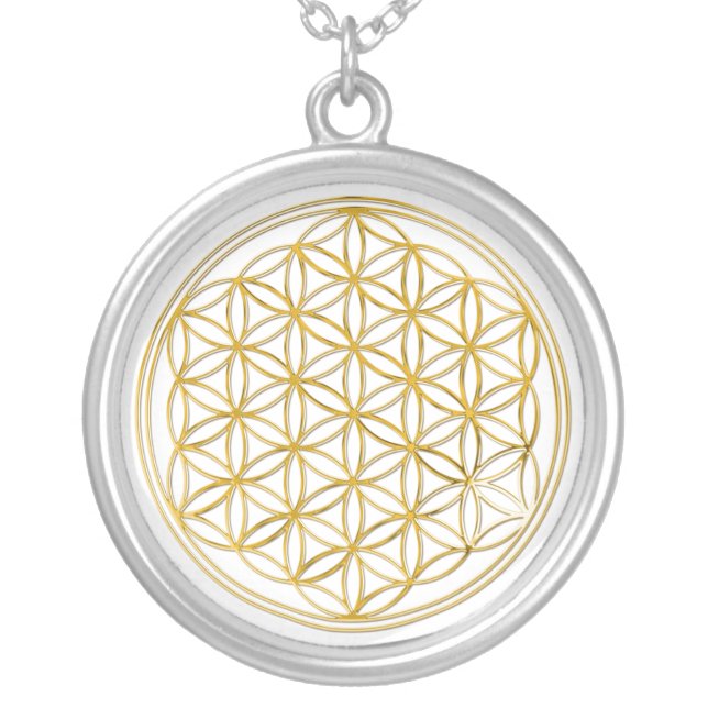 Flower Of Life | gold, small Silver Plated Necklace (Front)