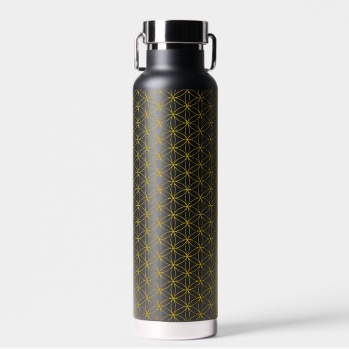 FLOWER OF LIFE - gold style pattern Water Bottle