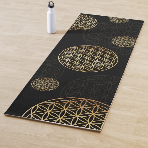 Flower of life gold yoga mat