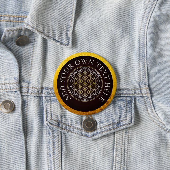 FLOWER OF LIFE - golden silver Button (In Situ)