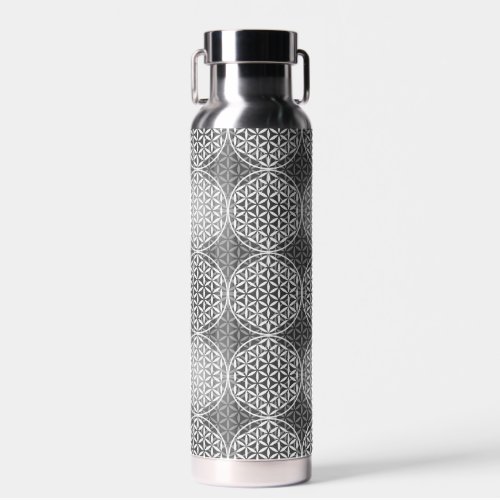FLOWER OF LIFE - gray mix pattern Water Bottle