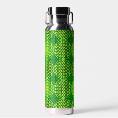FLOWER OF LIFE - green mix pattern Water Bottle
