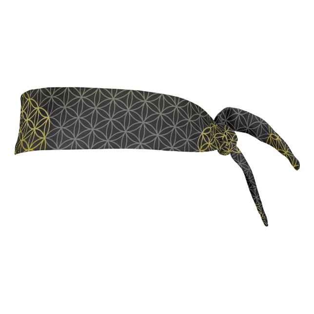 Flower of Life - grid pattern gold silver Tie Headband (Rotate 90)