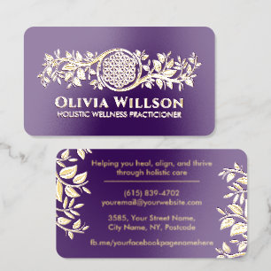 Flower of Life Holistic Wellness Foil Business Cards