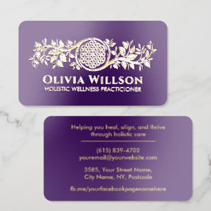 Flower of Life Holistic Wellness Foil Business Cards