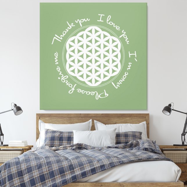 Flower of Life Ho'oponopono Canvas Print (Insitu(Bedroom))