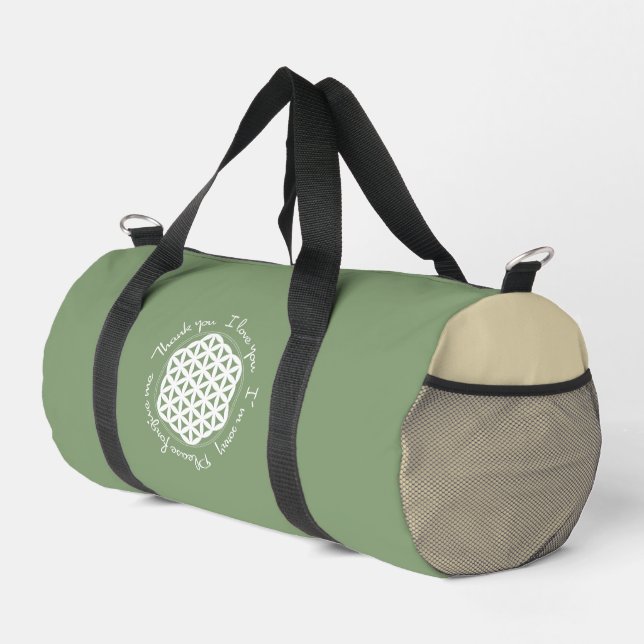 Flower of Life Ho'oponopono Duffle Bag (Right Corner)