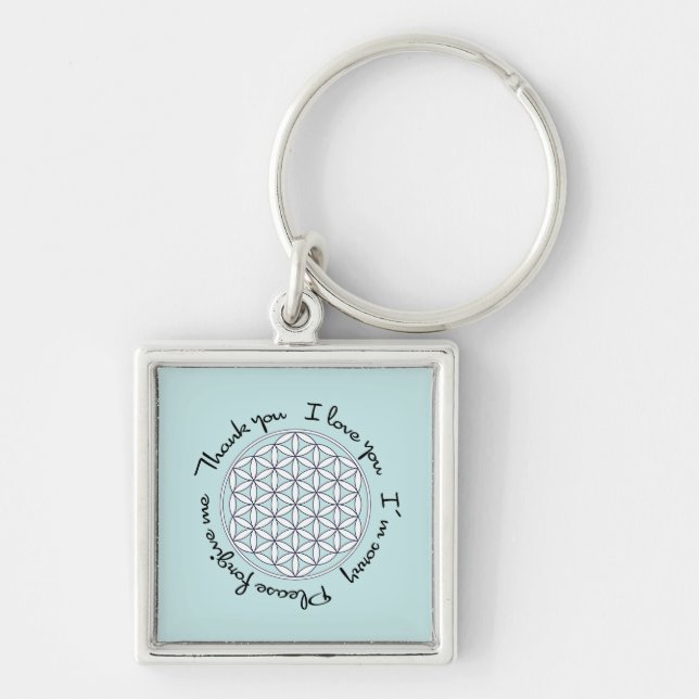 Flower of Life Ho'oponopono Keychain (Front)