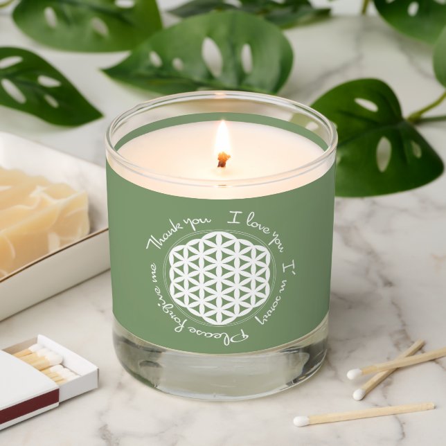 Flower of Life Ho'oponopono Scented Candle (Lit)