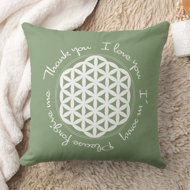Flower of Life Ho'oponopono Throw Pillow (Blanket)