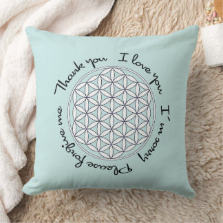 Flower of Life Ho'oponopono Throw Pillow
