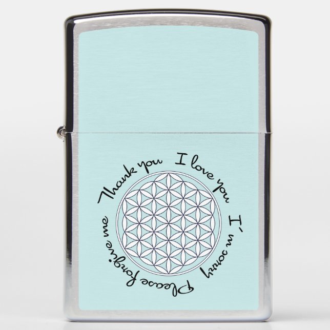 Flower of Life Ho'oponopono Zippo Lighter (Front)
