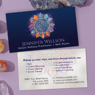 Flower of life in lotus business card