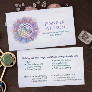 Flower of life in lotus business card