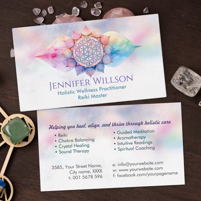 Flower of life in lotus business card (Creator Uploaded)