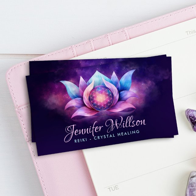 Flower of life in lotus flower - Cosmic Flowe Business Card (Creator Uploaded)