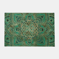 Flower of Life in Lotus - Malachite and gold