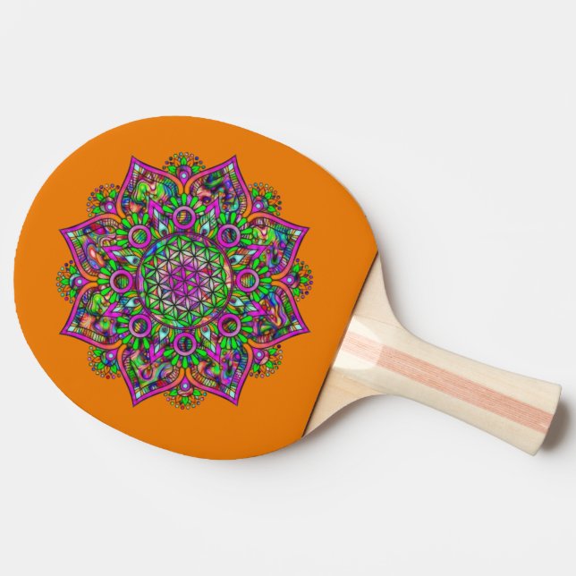 Flower Of Life - Indian Mandala 1 Ping Pong Paddle (Side)