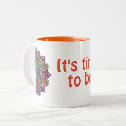 Flower Of Life _ Indian Mandala 1 Two_Tone Coffee Mug