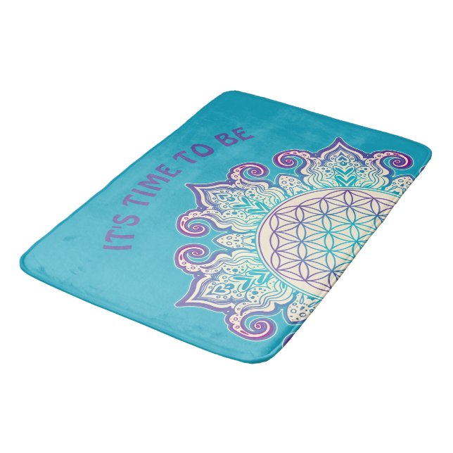 Flower Of Life - Indian Mandala 2 Bath Mat (Angled)