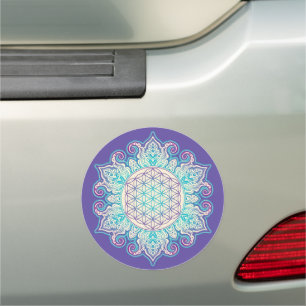 Flower Of Life - Indian Mandala 2 Car Magnet