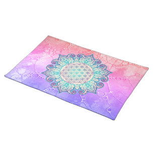 Flower Of Life - Indian Mandala 2 Cloth Placemat