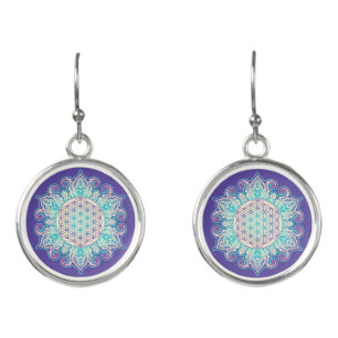 Flower Of Life - Indian Mandala 2 Earrings