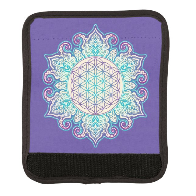 Flower Of Life - Indian Mandala 2 Luggage Handle Wrap (Front)