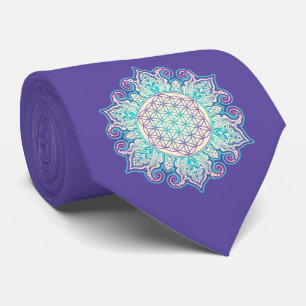 Flower Of Life - Indian Mandala 2 Neck Tie