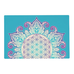 Flower Of Life - Indian Mandala 2 Placemat