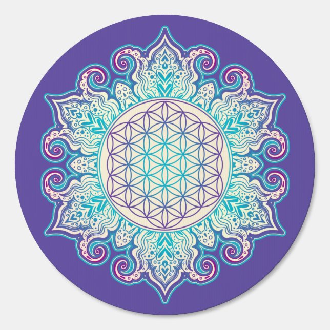 Flower Of Life - Indian Mandala 2 Sign (Front)