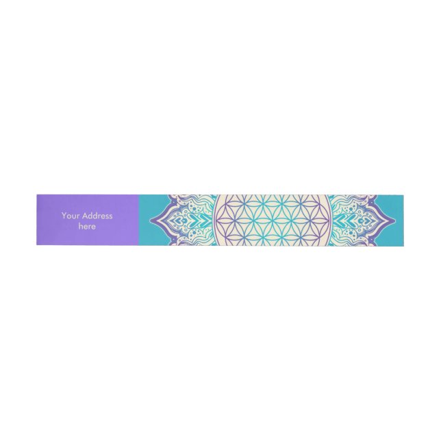 Flower Of Life - Indian Mandala 2 Wrap Around Address Label (Individual)
