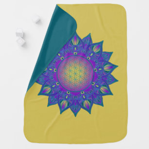 Flower Of Life - Indian Mandala 3 Baby Blanket