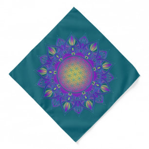 Flower Of Life - Indian Mandala 3 Bandana