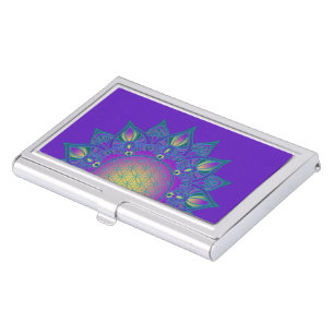 Flower Of Life - Indian Mandala 3 Business Card Case