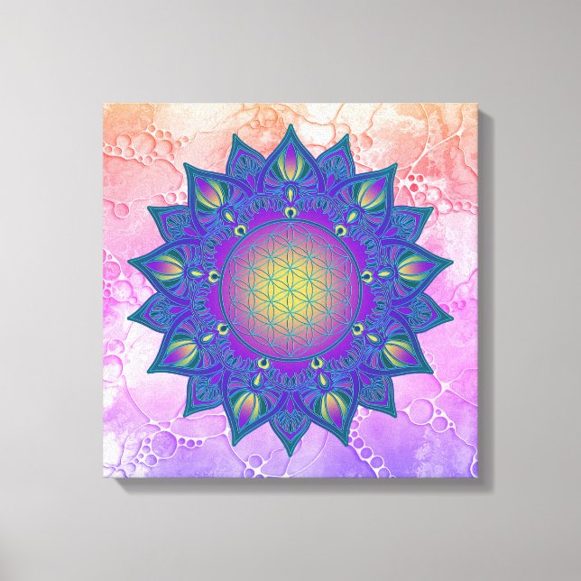Flower Of Life - Indian Mandala 3 Canvas Print (Front)