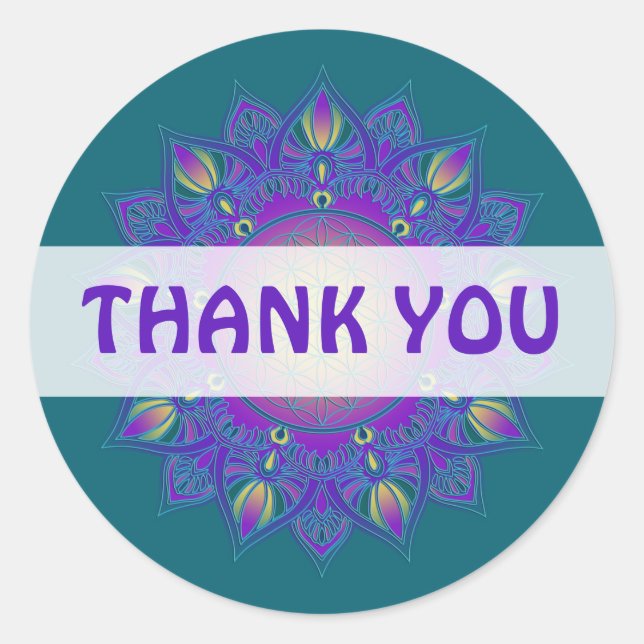 Flower Of Life - Indian Mandala 3 Classic Round Sticker (Front)