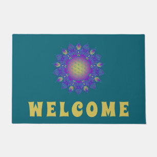 Flower Of Life - Indian Mandala 3 Doormat