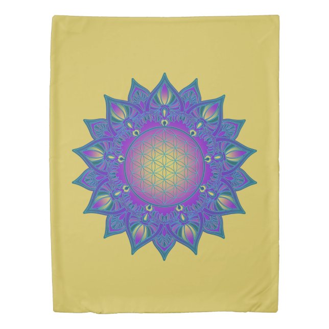 Flower Of Life - Indian Mandala 3 Duvet Cover (Front)
