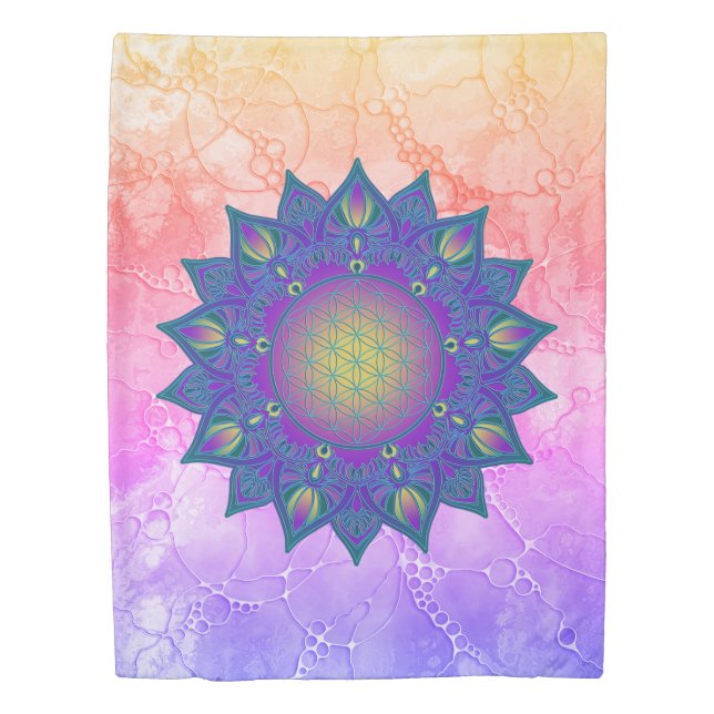 Flower Of Life - Indian Mandala 3 Duvet Cover (Front)