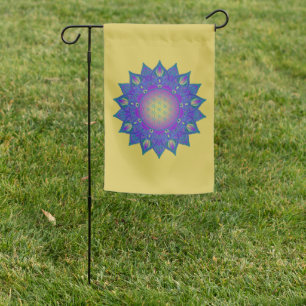 Flower Of Life - Indian Mandala 3 Garden Flag