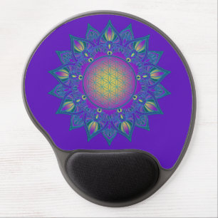 Flower Of Life - Indian Mandala 3 Gel Mouse Pad