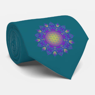 Flower Of Life - Indian Mandala 3 Neck Tie
