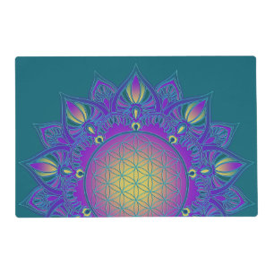 Flower Of Life - Indian Mandala 3 Placemat