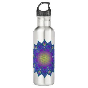 Flower Of Life - Indian Mandala 3 Stainless Steel Water Bottle