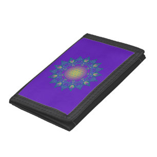 Flower Of Life - Indian Mandala 3 Tri-fold Wallet