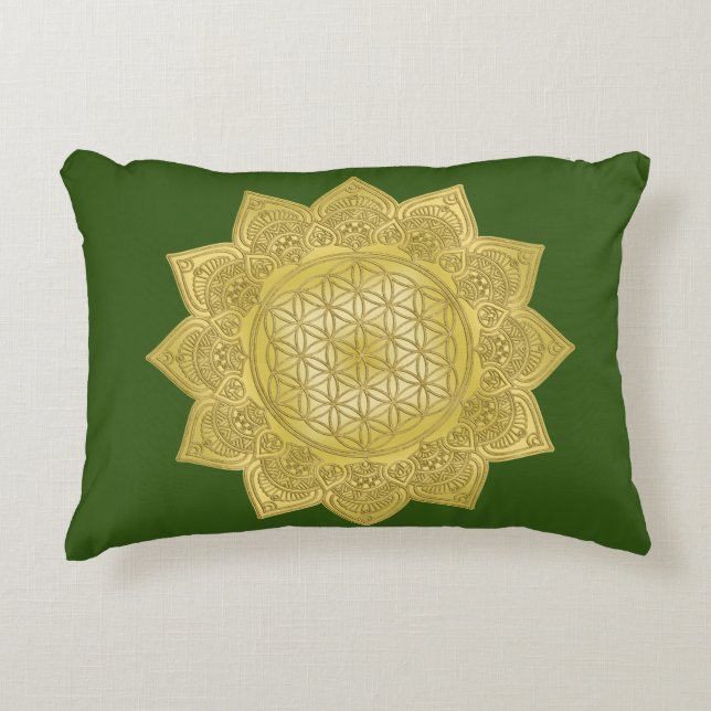 Flower Of Life - Indian Mandala 4 Accent Pillow (Front)